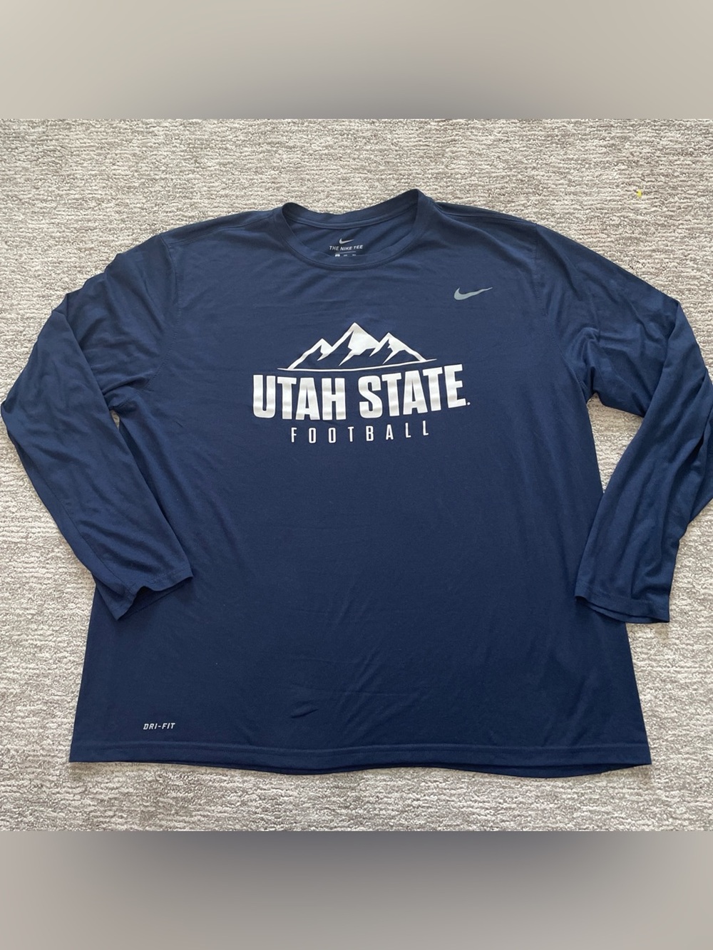 Nike Utah State Aggies Football Dri-FIT Long Sleeve Blue Performance Men’s 3XL